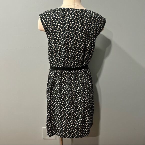 Ann Taylor Loft Green Leaf Print Sleeveless Dress Size Small - Picture 4 of 7